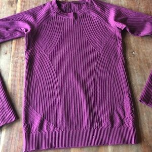 Lululemon Athletica Shirt Aerial Current Dramatic Magenta Restless Pullo…